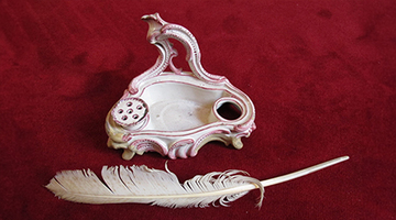Rococo inktsetje in faience